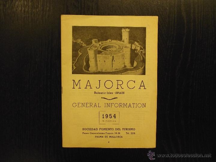 Libros de segunda mano: MAJORCA, BALEARIC ISLES, SPAIN, 1954, MALLORCA, ISLAS BALEARES