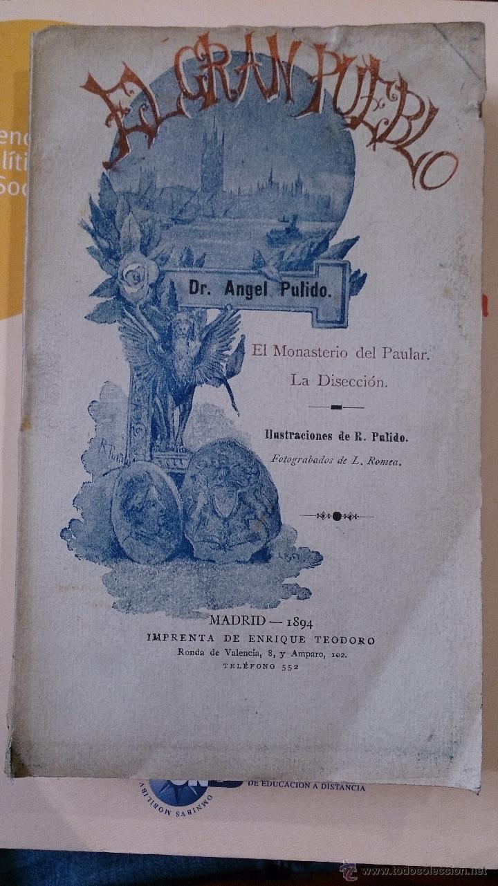Libros de segunda mano: EL GRAN PUEBLO. El Monasterio del Paular (Madrid, 1894)