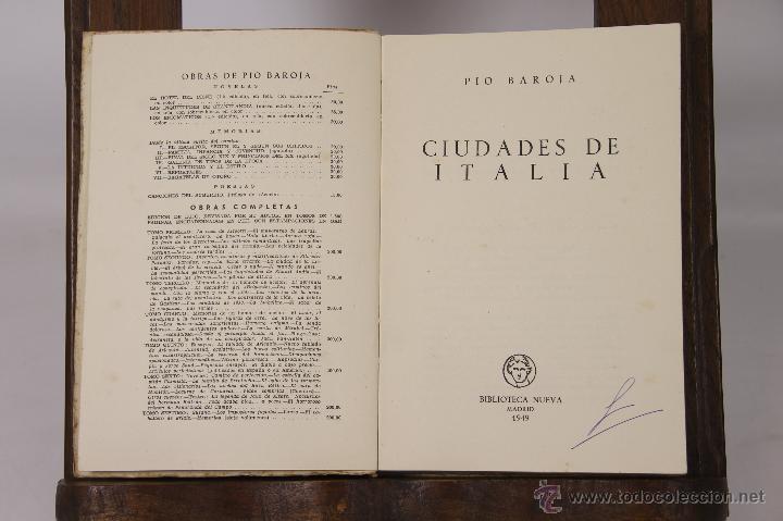 Gebrauchte B&uuml;cher: 6531 - CIUDADES DE ITALIA. PIO BAROJA. BIBL. NUEVA. 1949.