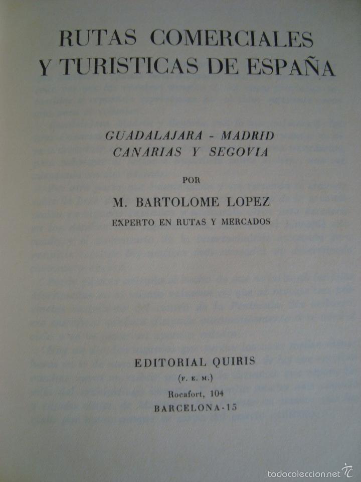 Libri di seconda mano: RUTAS COMERCIALES Y TURISTICAS DE ESPA&Ntilde;A.GUADALAJARA-MADRID-CANARIAS-SEGOVIA.BARTOLOME LOPEZ. 1964.
