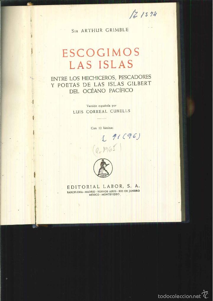 Libros de segunda mano: ESCOGIMOS LAS ISLAS. Arthur Grimble - Foto 1