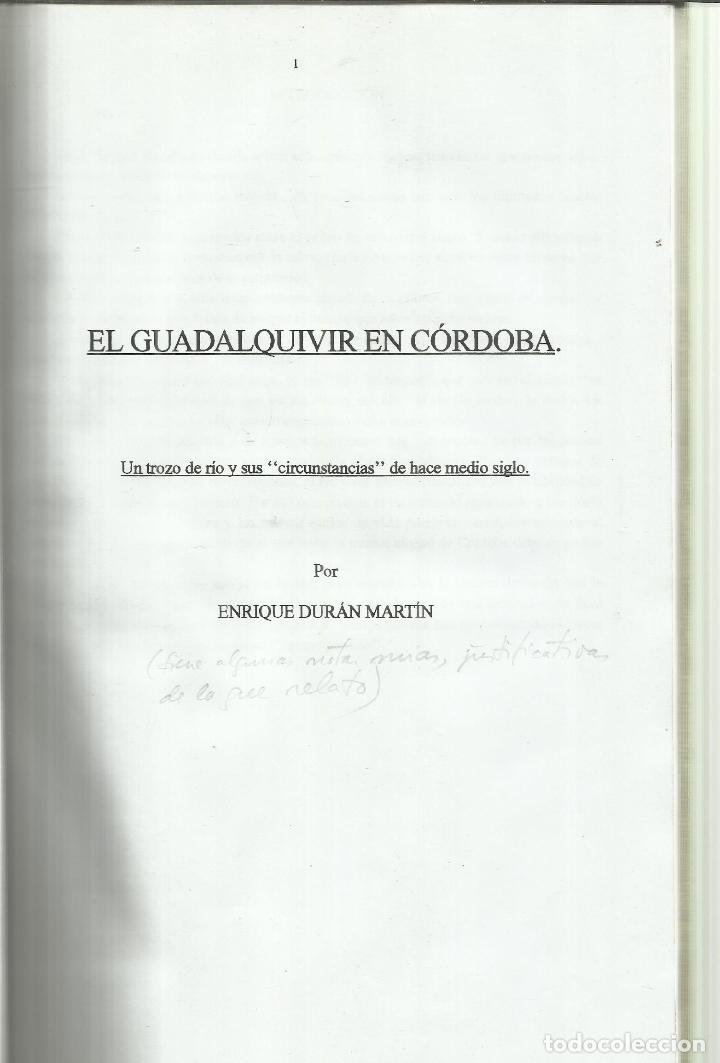 Libri di seconda mano: EL GUADALQUIVIR EN C&Oacute;RDOBA .ENRIQUE DUR&Aacute;N MART&Iacute;N. C&Aacute;DIZ. 1992