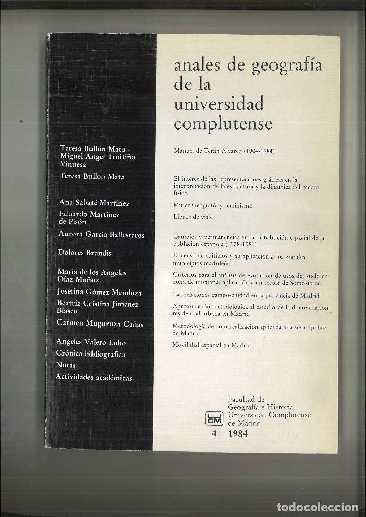 Gebrauchte B&uuml;cher: ANALES DE GEOGRAF&Iacute;A DE LA UNIVERSIDAD COMPLUTENSE 4-1984.