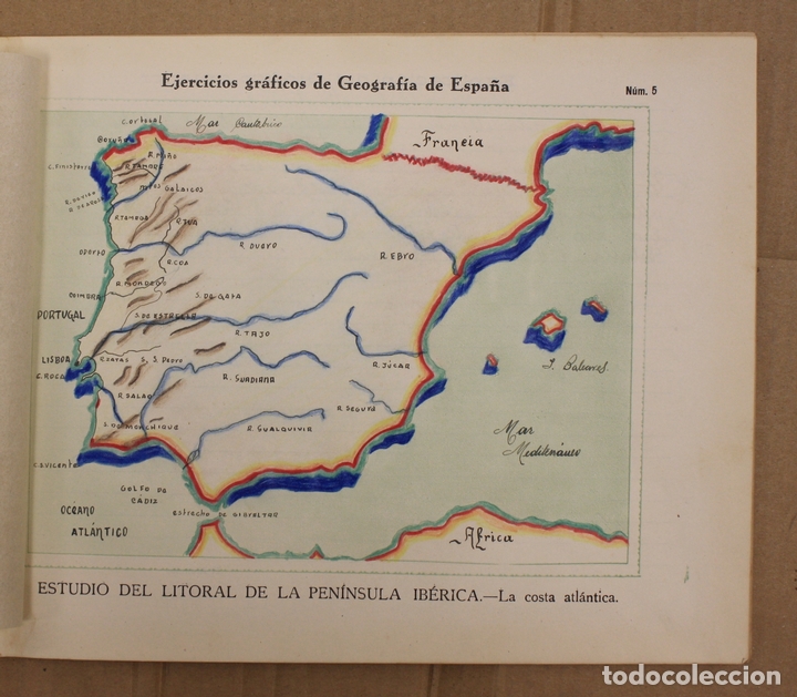 Libri di seconda mano: ALBUM EJERCICIOS GRAFICOS DE GEOGRAFIA DE ESPA&Ntilde;A. SEVILLA. A&Ntilde;O 1947
