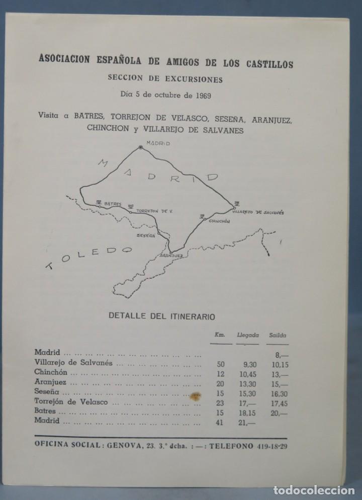 Libri di seconda mano: ASOCIACION ESPA&Ntilde;OLA DE AMIGOS DE LOS CASTILLOS. SECCION EXCURSIONES. 5 OCT. 1969