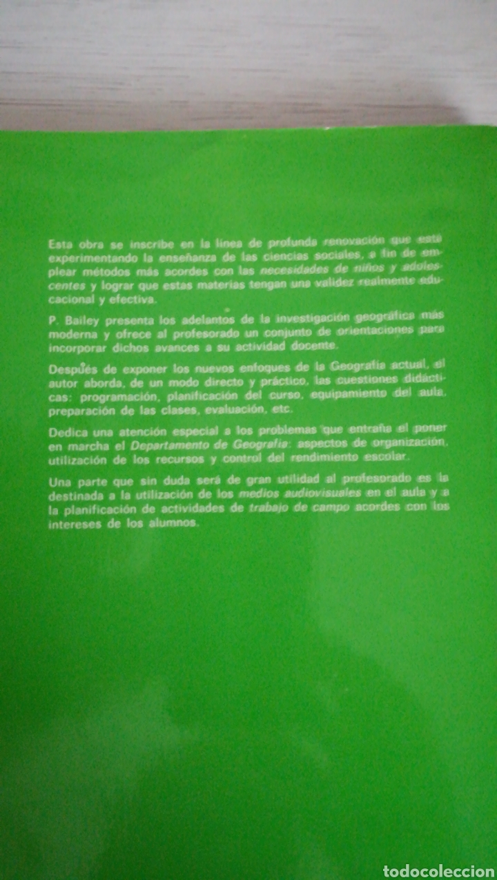 Libros de segunda mano: Did&aacute;ctica de la Geografia. Patrick Bailey - Foto 2