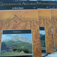 Libros de segunda mano: GEOGRAFIA DE ASTURIAS. OBRA EN 4 TOMOS EDITADA POR LA NUEVA ESPAÑA. TAPA DURA. FOTOGRAFIAS EN COLOR