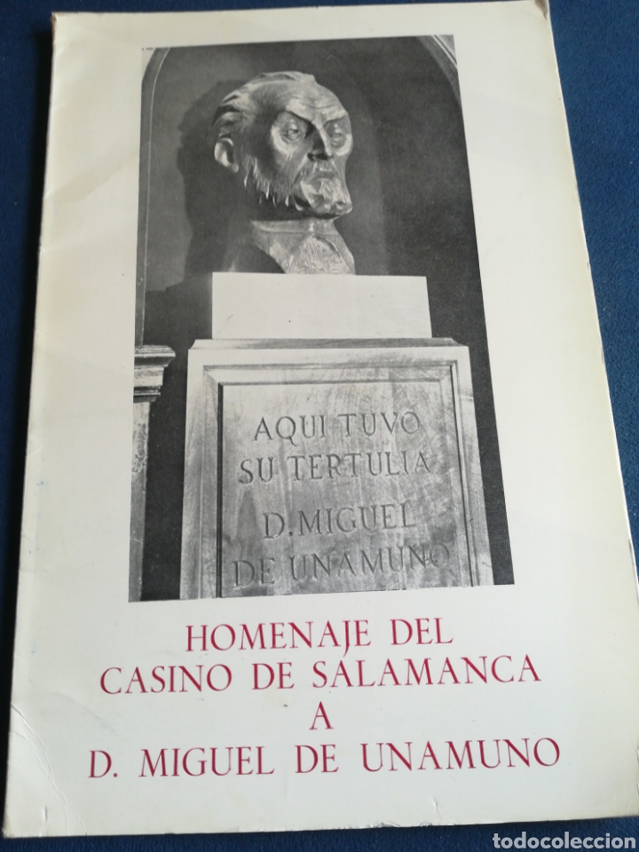 Libros de segunda mano: Homenaje del Casino de Salamanca a Don Miguel Unamuno 1979