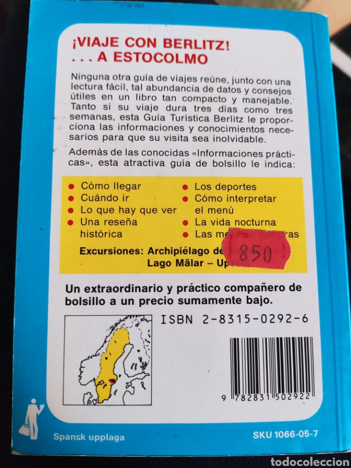 Libros de segunda mano: Gu&iacute;a de Estocolmo. Berlitz 1990. ASM - Foto 2