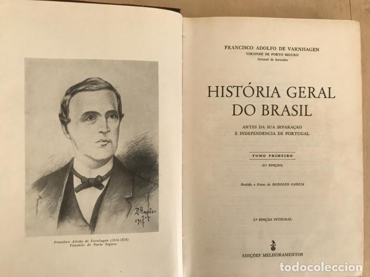 Livros em segunda m&atilde;o: Historia Geral de Brasil, tomo I, hacia 1958. F. Adolfo de Varnhagen. Ilustrado