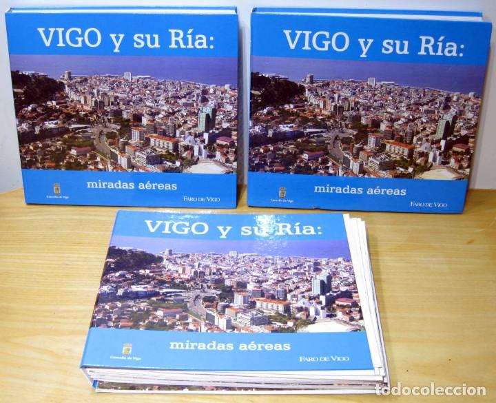Libros de segunda mano: VIGO Y SU R&Iacute;A, Miradas a&eacute;reas. Faro de Vigo 2004. Lote 3 libros.