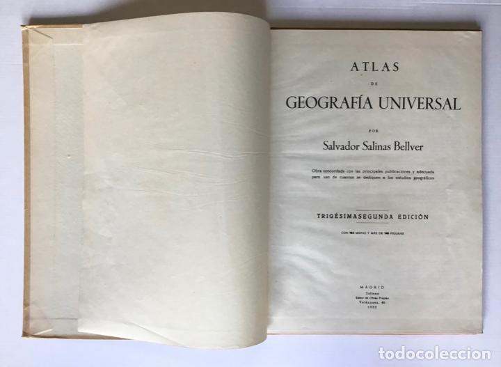 Libros de segunda mano: ATLAS DE GEOGRAFÍA UNIVERSAL. - SALINAS BELLVER, Salvador. - Foto 2 - 269810378