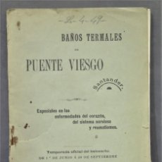 Libros de segunda mano: 1900.- BAÑOS TERMALES DE PUENTE VIESGO. Lote 278451968