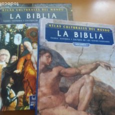 Libros de segunda mano: LA BIBLIA. ATLAS CULTURALES DEL MUNDO. DOS VOLÚMENES. EDICIONES FOLIO/ DEL PRADO. Lote 286878178
