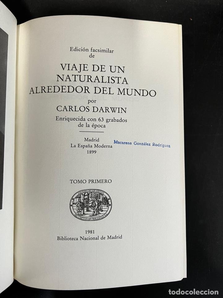 Libros de segunda mano: VIAJE DE UN NATURALISTA ALREDEDOR DEL MUNDO. TOMOS I Y II. CARLOS DARWIN. BARCELONA, 1981 - Foto 3 - 297853243