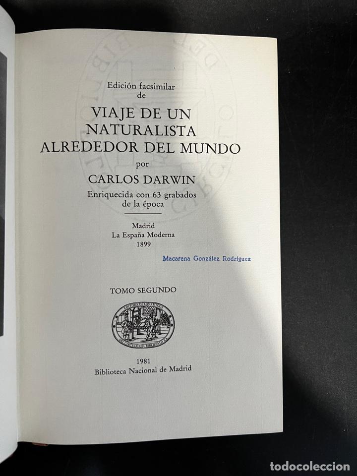 Libros de segunda mano: VIAJE DE UN NATURALISTA ALREDEDOR DEL MUNDO. TOMOS I Y II. CARLOS DARWIN. BARCELONA, 1981 - Foto 7 - 297853243