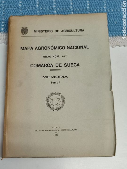 Libri di seconda mano: Mapa agron&oacute;mico nacional. Comarca de Sueca. Hoja num. 747. Memoria. Tomo I. 1952