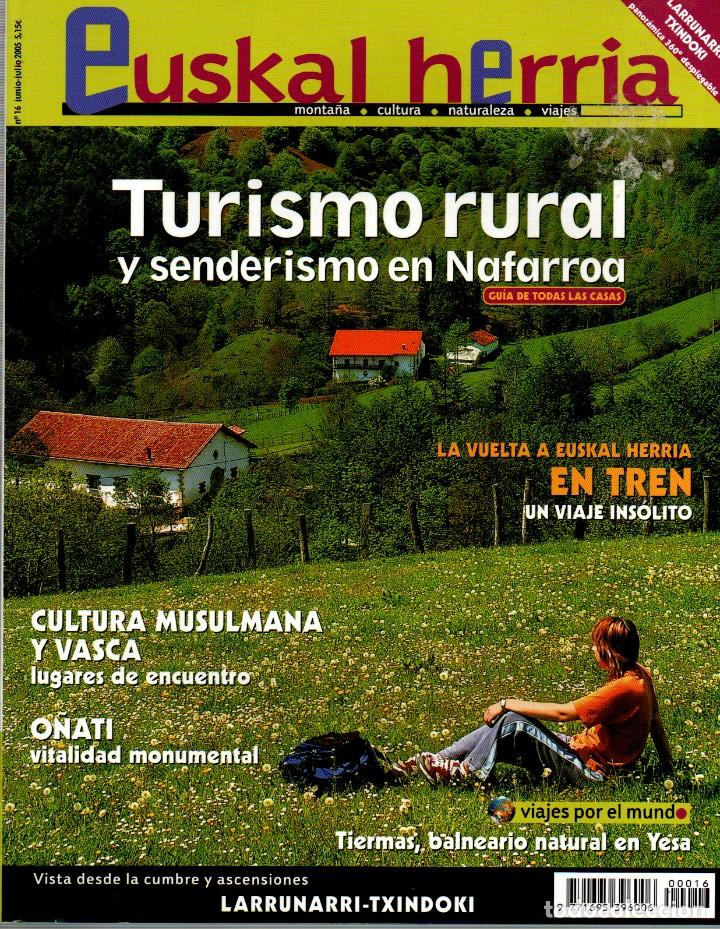 Libros de segunda mano: Euskal-Herria (Revista) n&ordm; 16, Turismo rural y senderismo en Navarra, vuelta a Euskal-Herria en tren