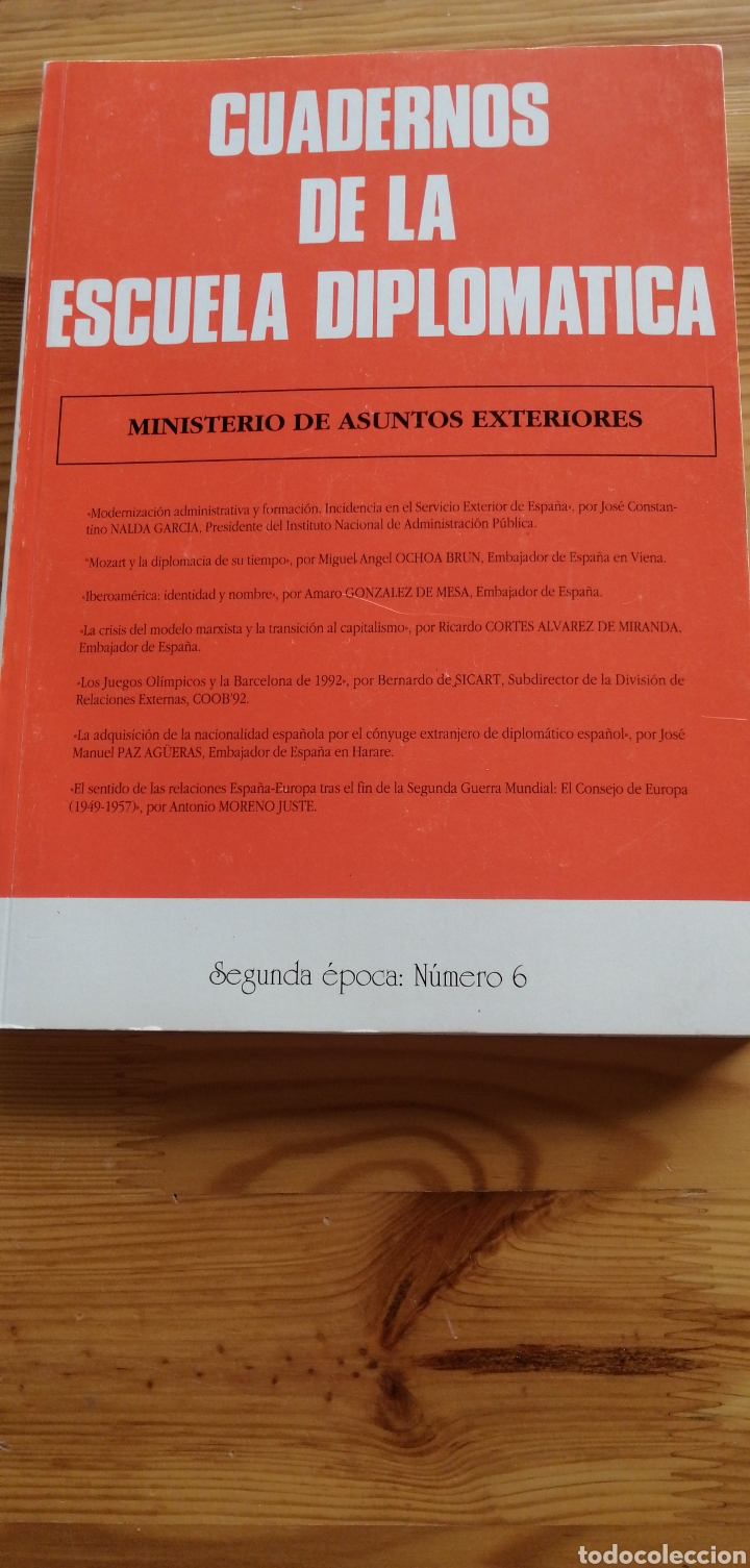 Gebrauchte B&uuml;cher: CUADERNOS DE LA ESCUELA DIPLOMATICA.&laquo;Los Juegos Ol&iacute;mpicos y Barcelona 1992 Segunda &eacute;poca: N&uacute;mero 6