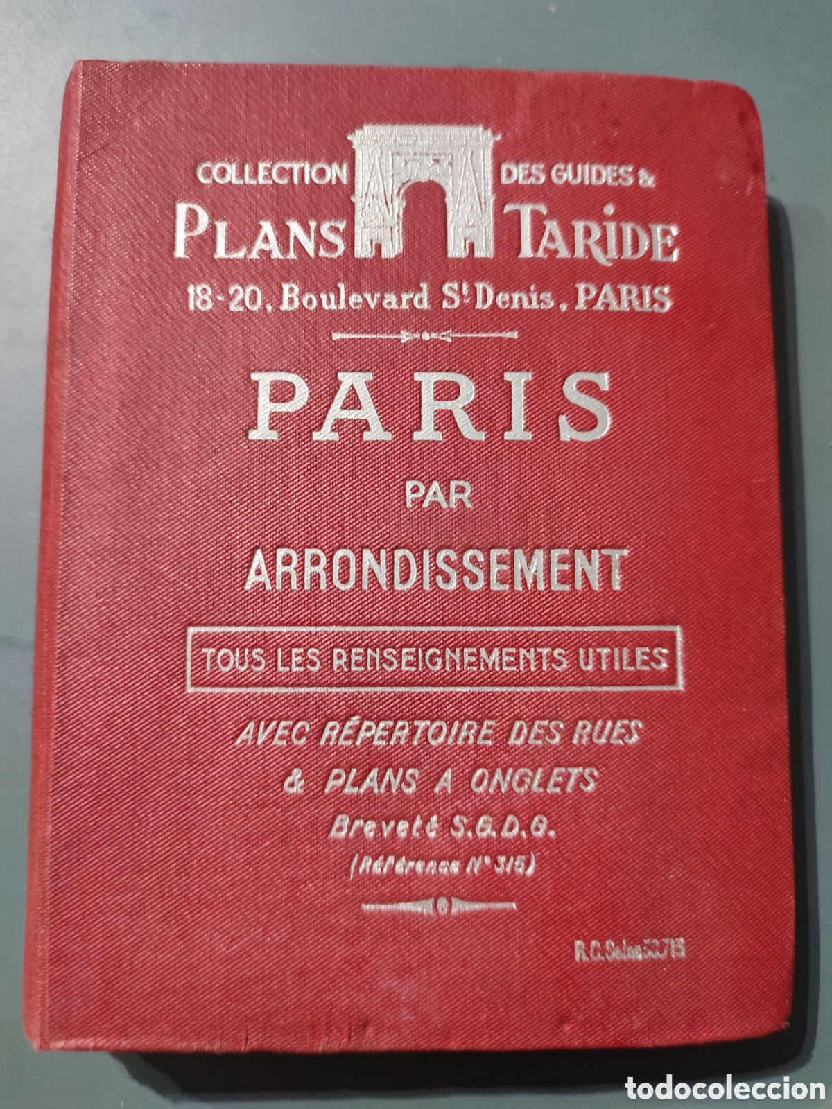 Libros de segunda mano: Antigua gu&iacute;a de Paris .Plans Taride