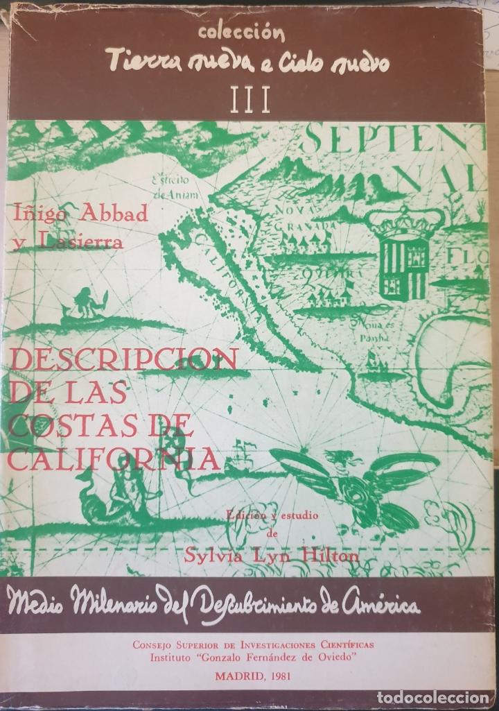 Libri di seconda mano: DESCRIPCION DE LAS COSTAS DE CALIFORNIA. - ABBAD Y LASIERRA, I&ntilde;igo.
