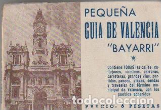 Second hand books: * TURISMO * CALLES * Peque&ntilde;a gu&iacute;a de Valencia Bayarri - 1954?
