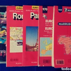 Libros de segunda mano: LOTE DE MAPAS, MARRUECOS, EUROPA, ROMA Y PARIS.