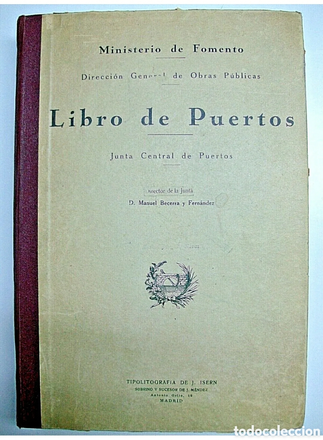 Libros de segunda mano: Libro de Puertos. 1929. Junta Central de Puertos.&nbsp; - Foto 1
