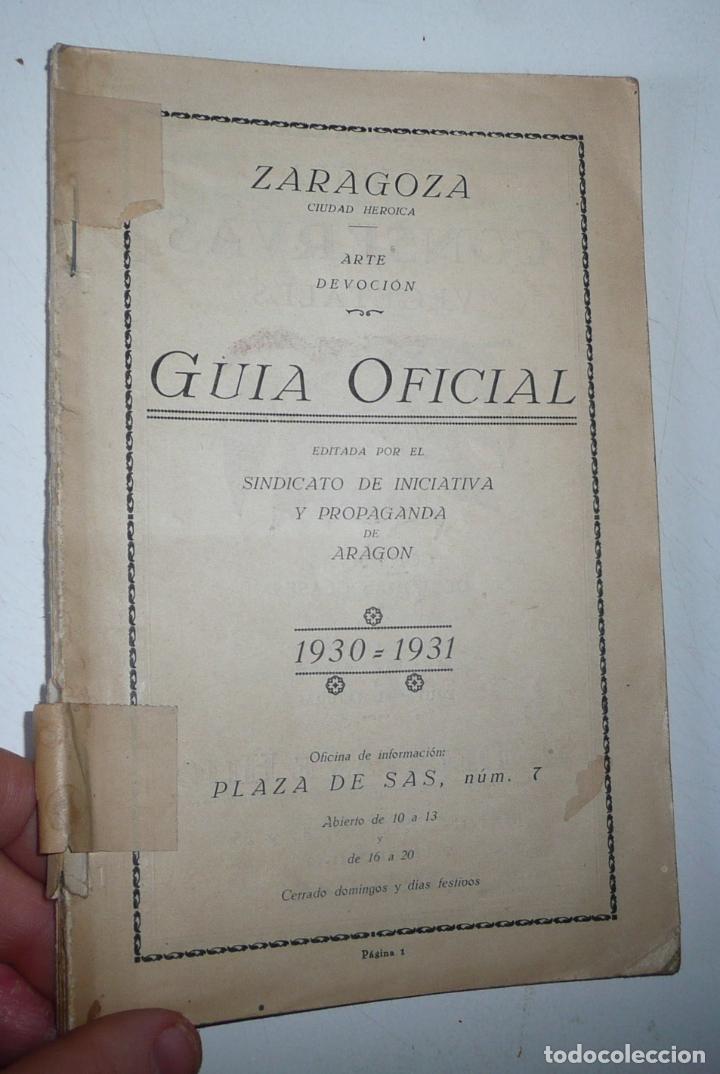 Livros em segunda m&atilde;o: Gu&iacute;a Oficial de Zaragoza 1930-1931 Arte, Devoci&oacute;n (Sindicato de Iniciativa y Propaganda de Arag&oacute;n)