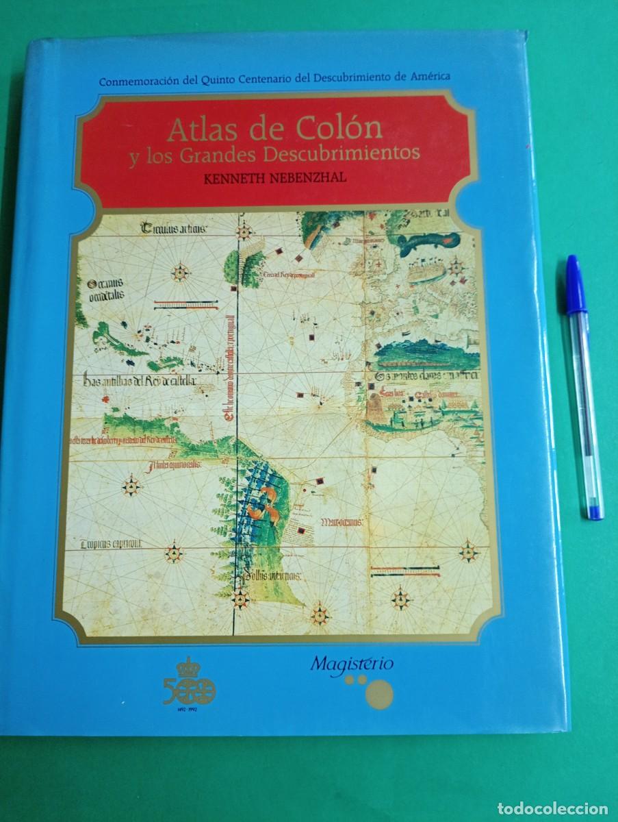 Libros de segunda mano: Gran libro Atlas de COLON y los Grandes Descubrimientos. Madrid 1990.
