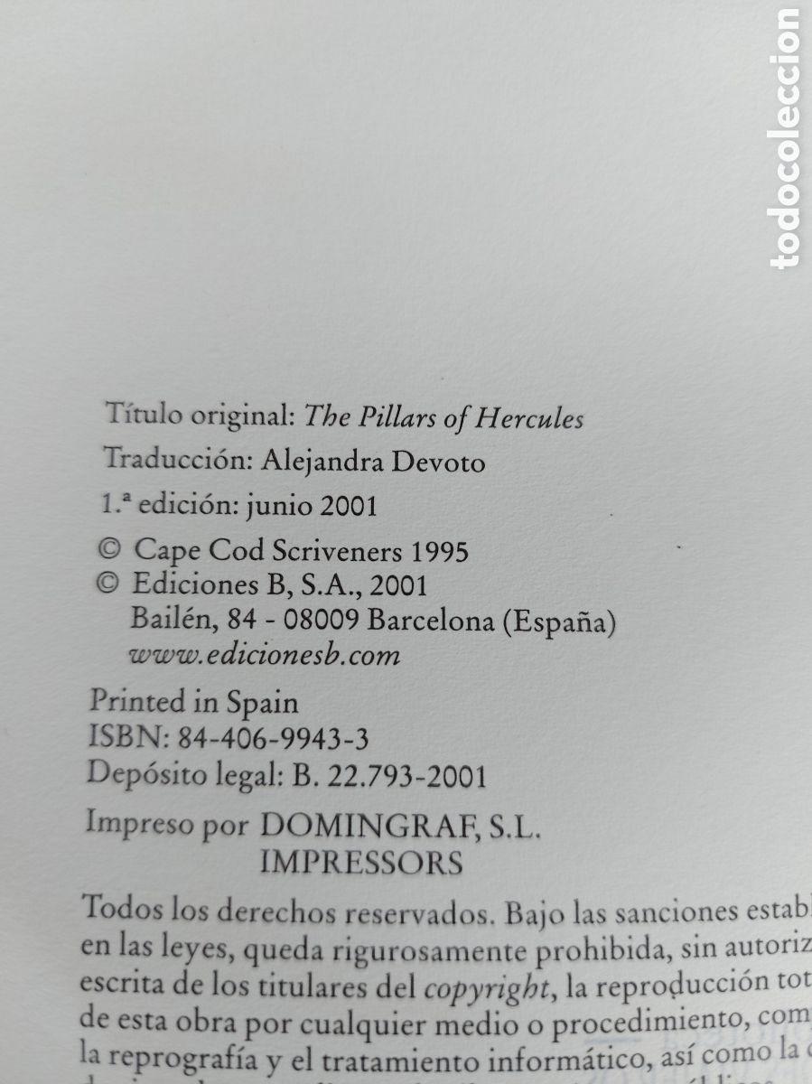 Libros de segunda mano: LAS COLUMNAS DE HERCULES a&ntilde;o 2001 - Foto 2