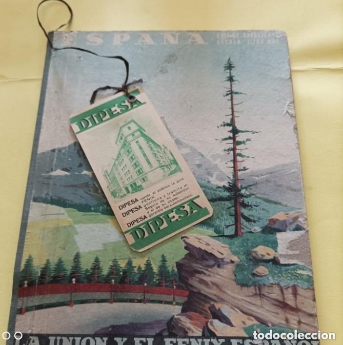 Libros de segunda mano: LA UNI&Oacute;N Y EL FENIZ - ESPA&Ntilde;A, GUIA DE CARRETERAS, A&Ntilde;O 1949, ESCALA 1:750.000 - Dipesa marca p&aacute;ginas