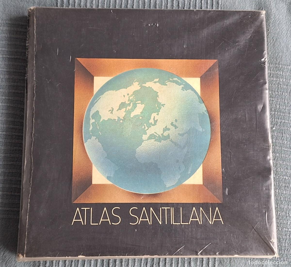 Libros de segunda mano: ATLAS SANTILLANA CON PROTECTORES PLASTIFICADOS (1976) - MEDIDAS: 26,5 X 26 CM. - (240 P&Aacute;GINAS)