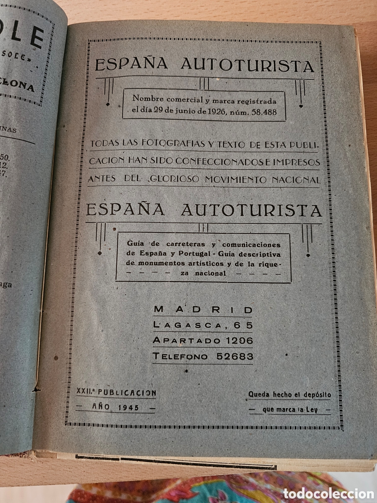 Libros de segunda mano: Espa&ntilde;a auto turista, 1945