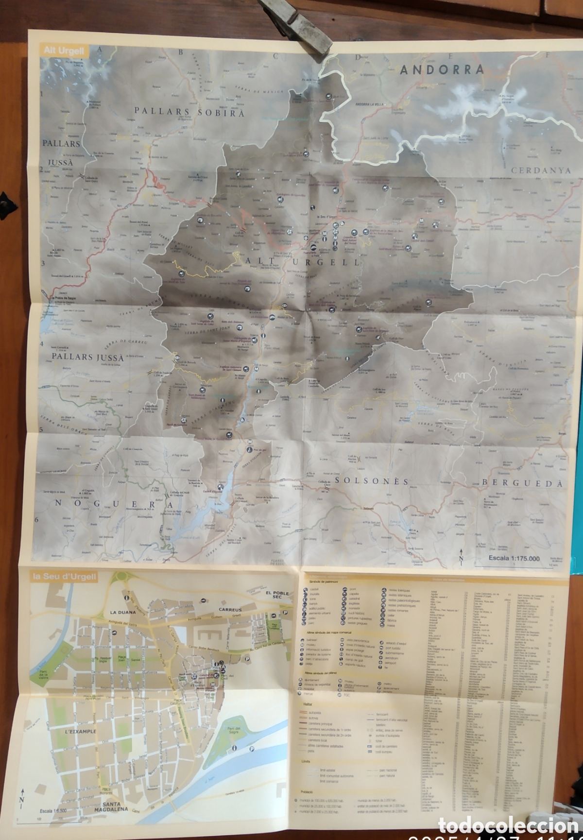 Libros de segunda mano: Mapa guia de la comarca de lAlt Urgell - Foto 2