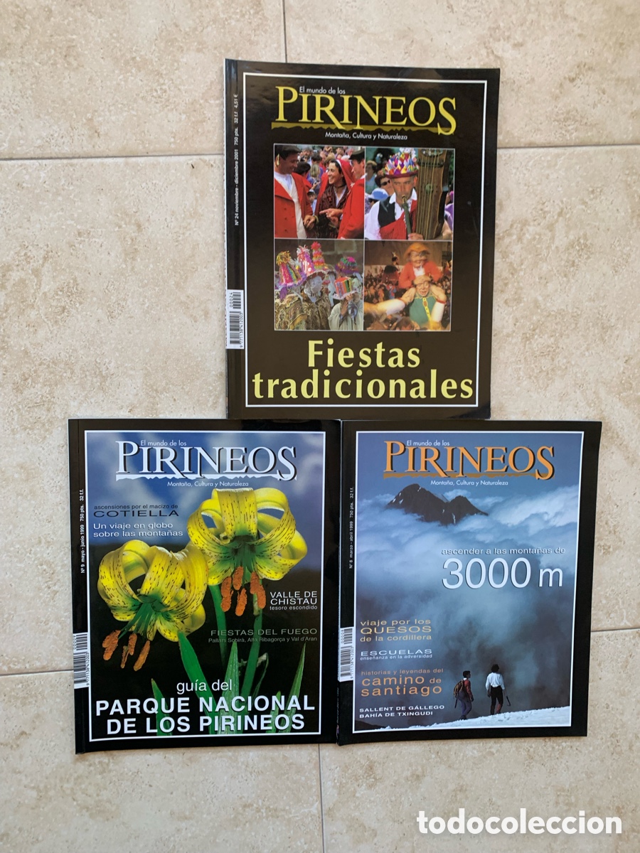 Libros de segunda mano: 3 revistas Pirineos num 8 y 9 1999 Parques Nacionales num 24 2001 Fiestas tradicionales / 3000