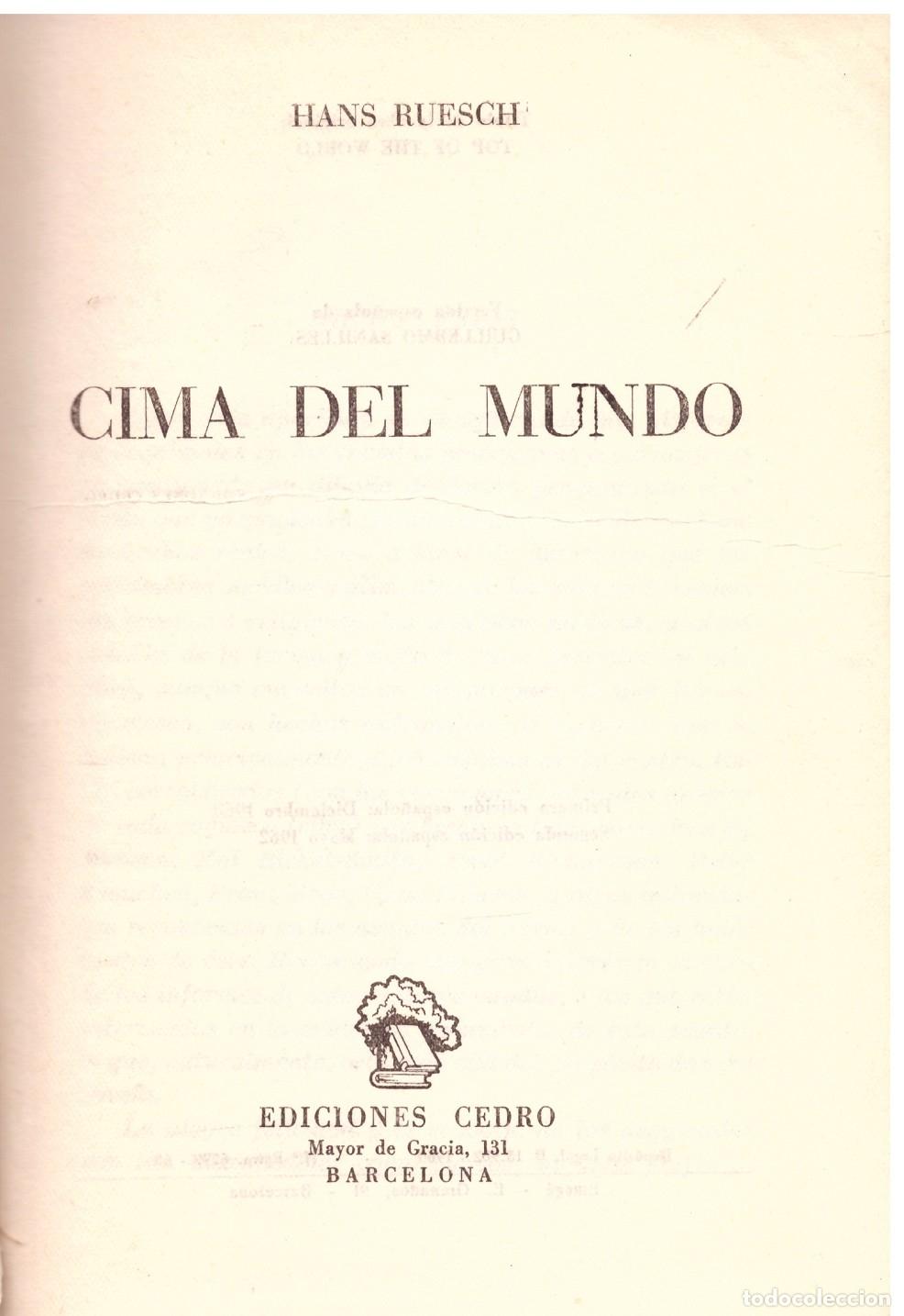 Libros de segunda mano: CIMA DEL MUNDO