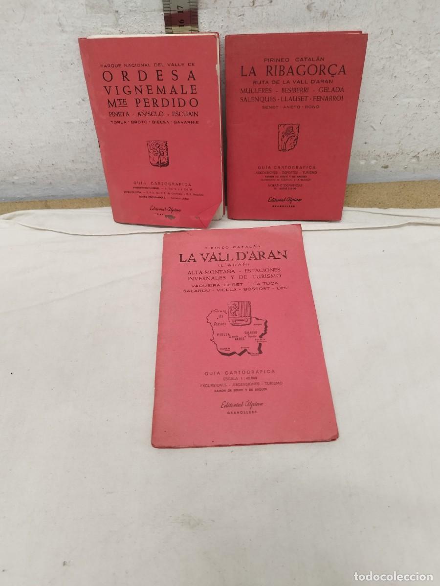 Libros de segunda mano: Tres antiguas gu&iacute;as cartogr&aacute;ficas, del pirineo atalan, Valladolid de aran. Ordesa y pirineo aragon&eacute;s