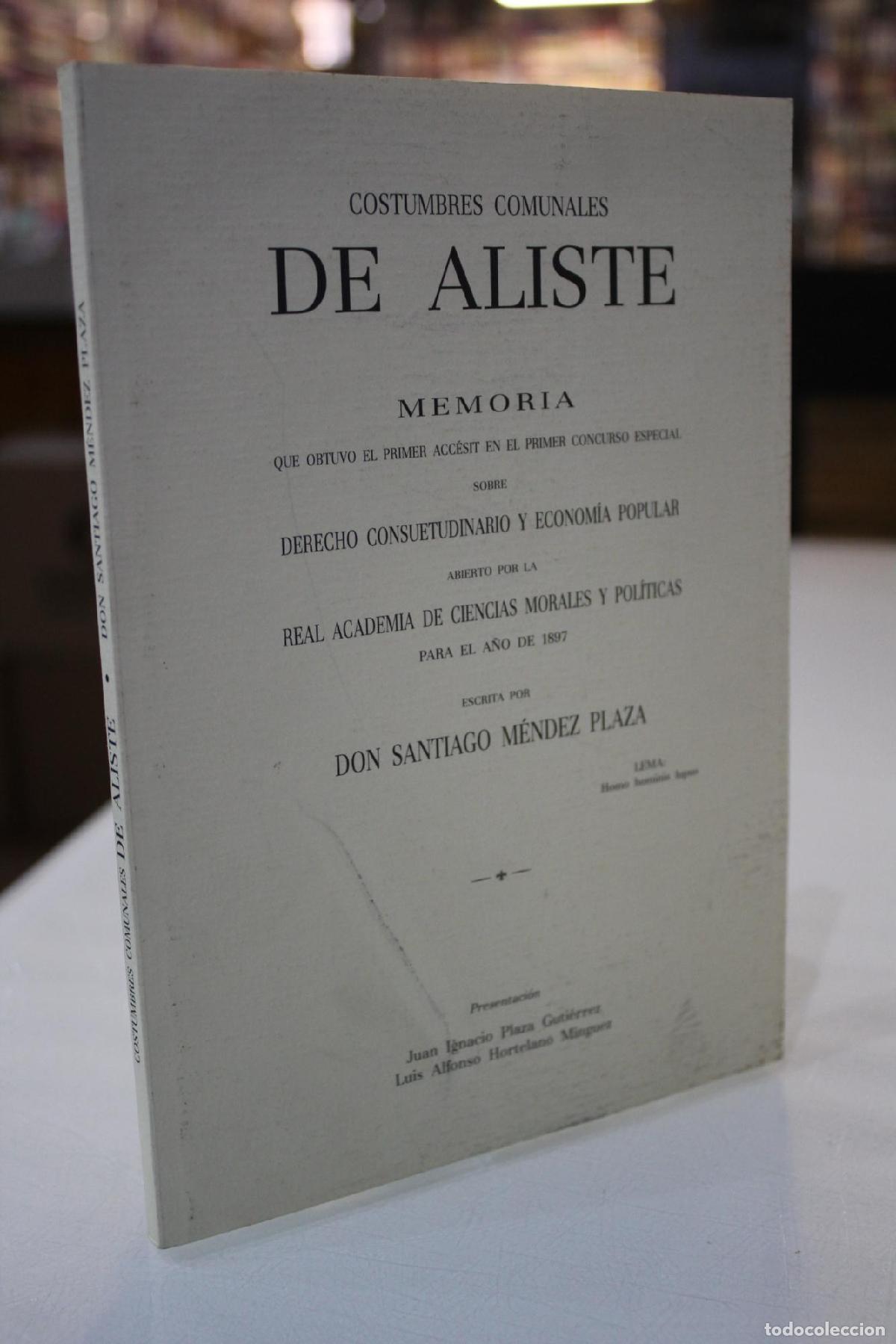 Gebrauchte B&uuml;cher: Costumbres comunales de Aliste - M&eacute;ndez Plaza, Santiago.