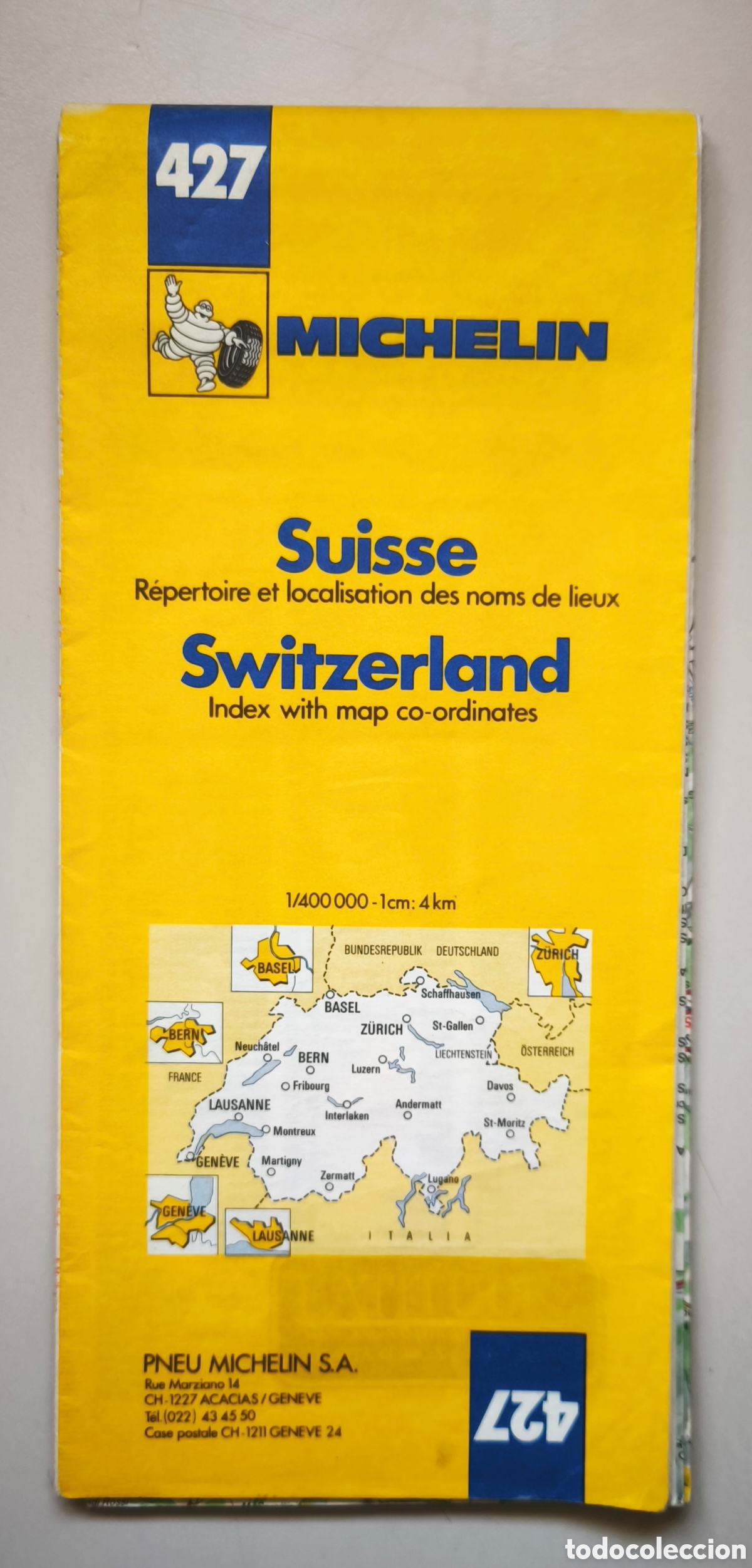 Libros de segunda mano: Michelin Map, Switzerland, Sheet 427, &nbsp;1978