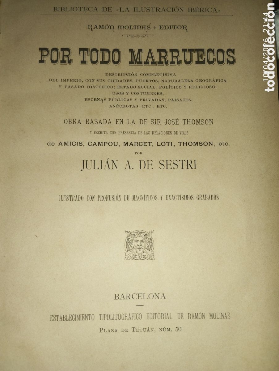 Libros de segunda mano: VIAJE POR TODO MARRUECOS. JULIAN A. DE SESTRI