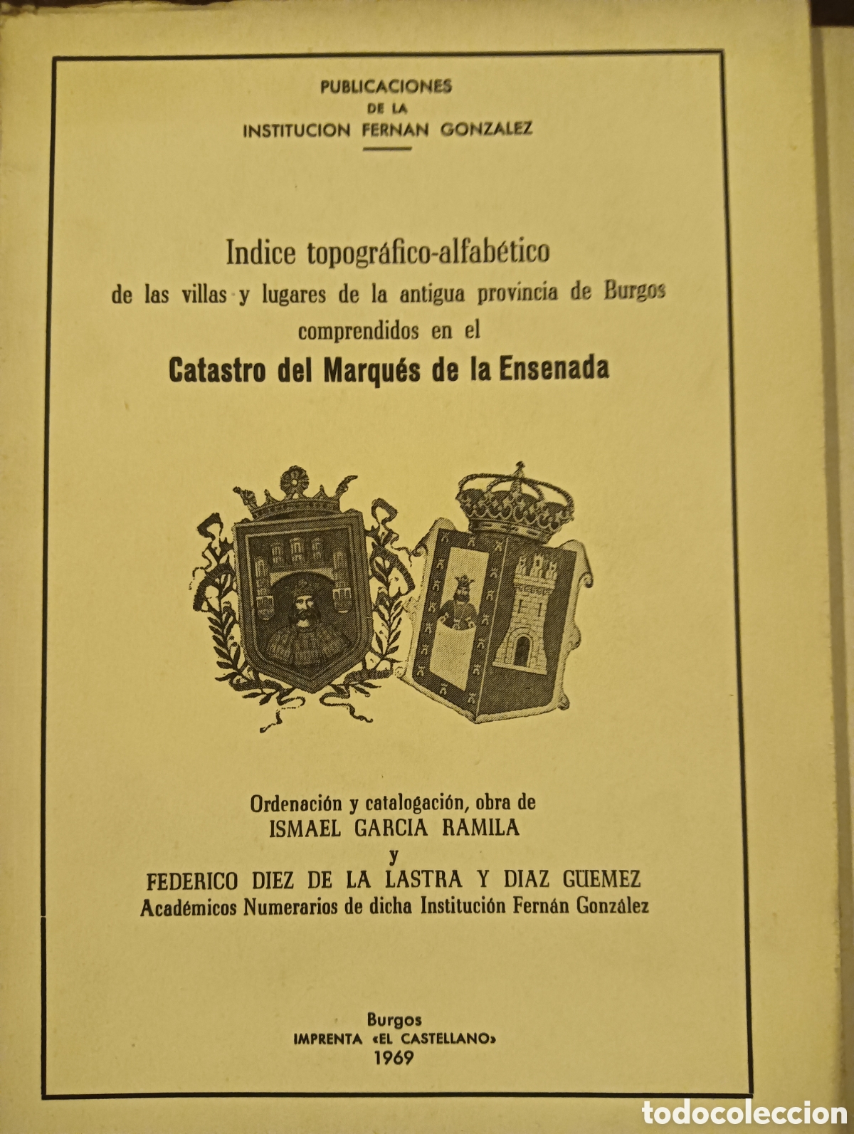 Libros de segunda mano: &Iacute;ndice topogr&aacute;fico alfab&eacute;tico de las pillas y lugares de la antigua provincia de Burgos