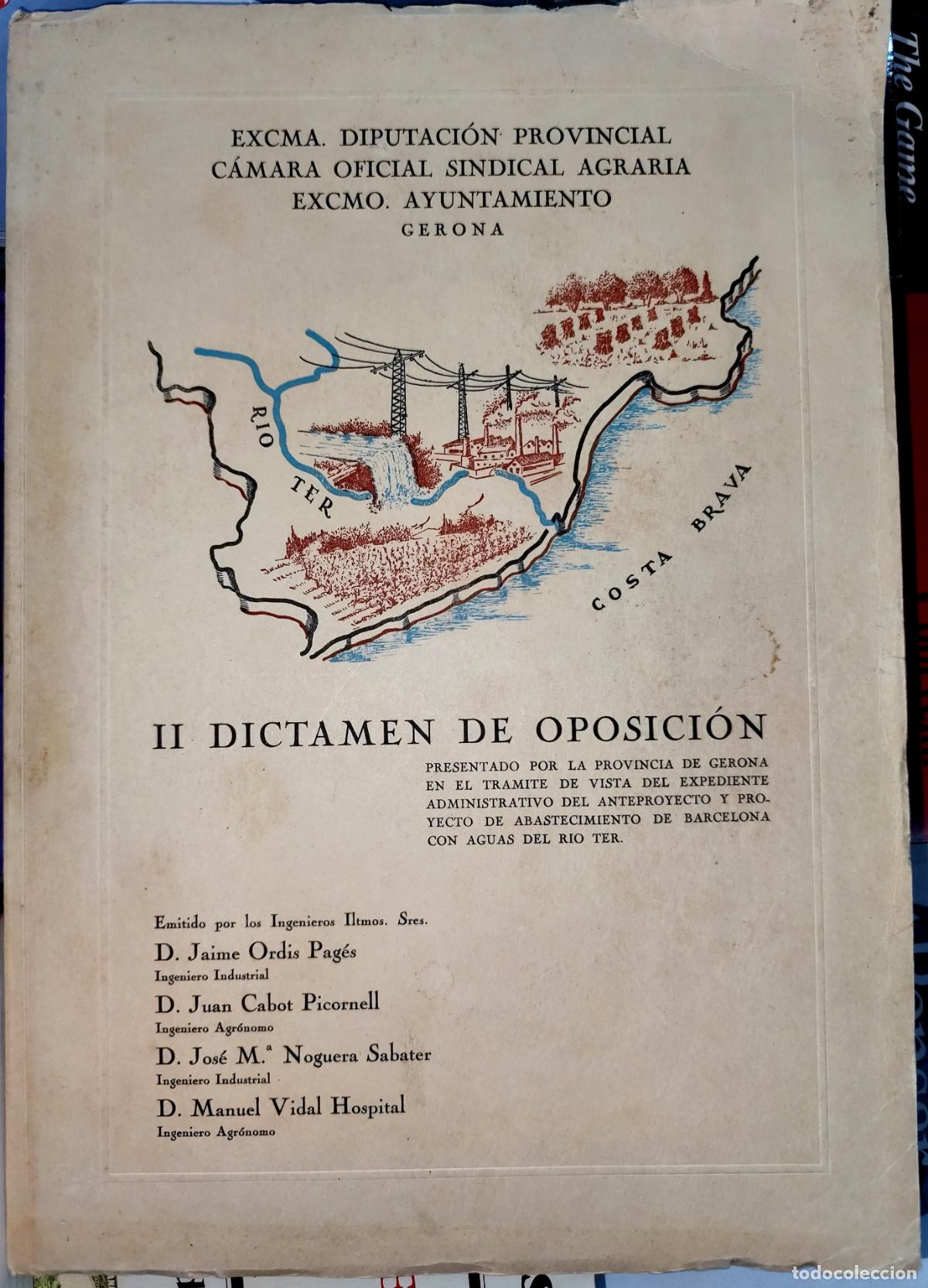 Libros de segunda mano: II CERTAMEN DE OPOSICI&Oacute;N. ABASTECIMIENTO DE AGUAS DE BARCELONA RIO TER. AYUNTAMIENTO GERONA
