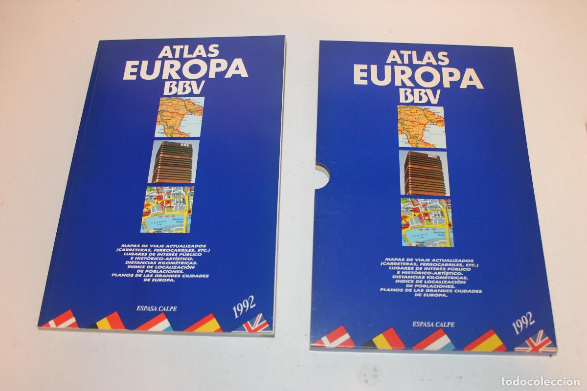 Libros de segunda mano: Atlas Europa BBV 1992 - Espasa Calpe - Con Archivador de Cart&oacute;n Original - Impecable