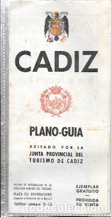 Libros de segunda mano: CADIZ - PLANO GUIA 1947 - A-FOTUR-1242