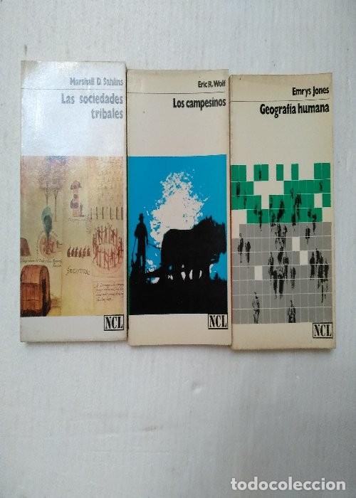 Libros de segunda mano: 3 libros labor: LAS SOCIEDADES TRIBALES, LOS CAMPESINOS, GEOGRAFIA HUMANA,,, libro sin usar