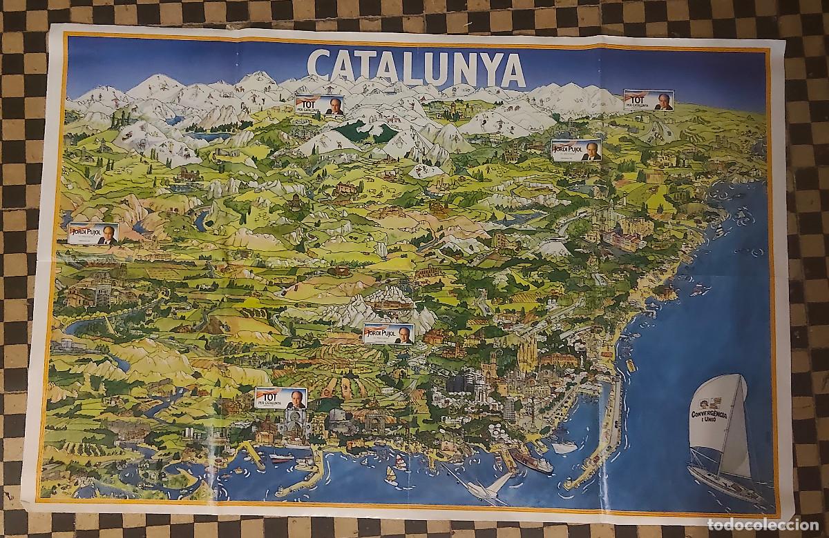 Libros de segunda mano: CATALUNYA - CONVERGENCIA I UNIO - TOT PER CATALUNYA - JORDI PUJOL - 53X83 CM. - A&Ntilde;OS 1980