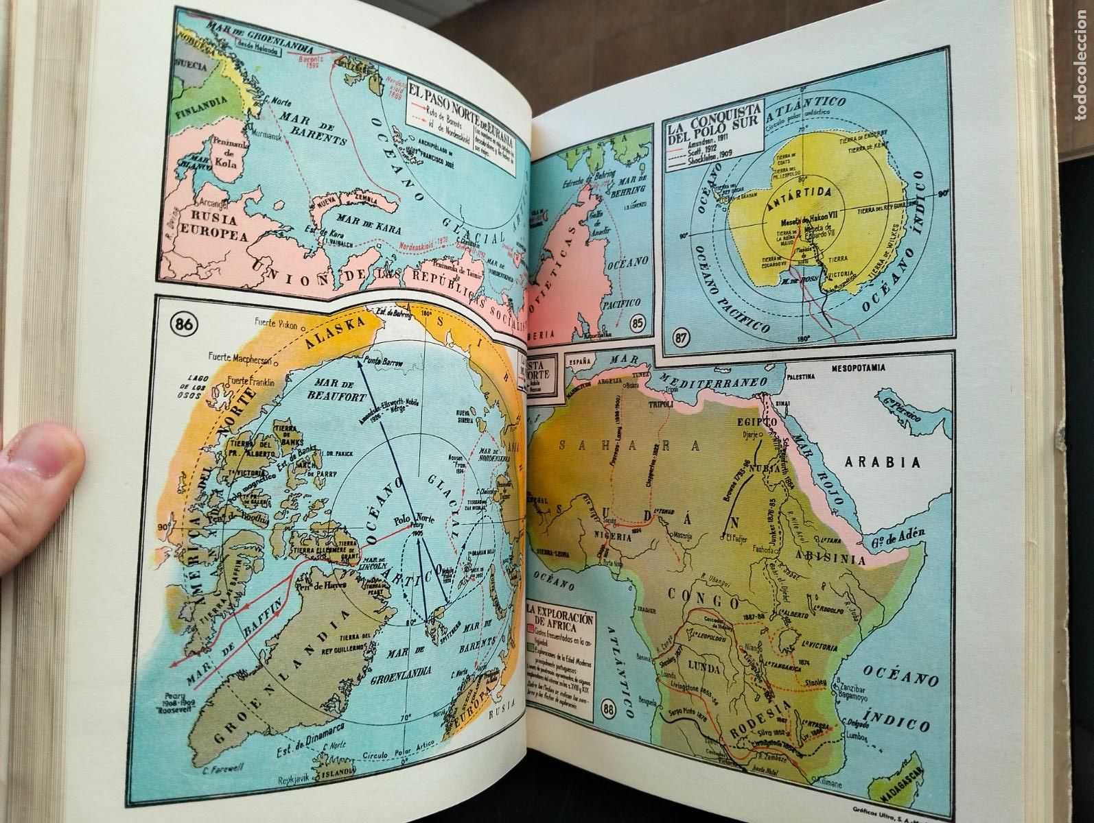 Libros de segunda mano: Atlas Historico Universal, Julian San Valero, Graficas Ultra 1946. Muchos Mapas VISITA MI CATALOGO.