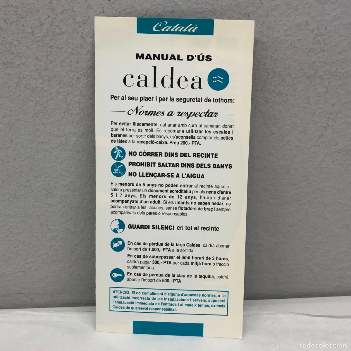 Libros de segunda mano: CALDEA - ANDORRA - MANUAL D'US CALDEA - NORMES A RESPECTAR - TR&Iacute;PTICO / 1210