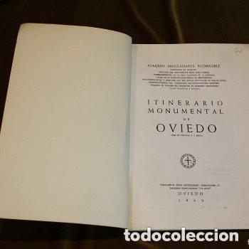 Libros de segunda mano: Itinerario monumental de Oviedo por Joaqu&iacute;n Manzanares Rodr&iacute;guez. Talleres La Cruz,1960 .